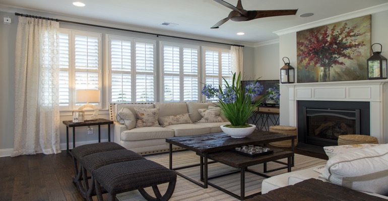 Plantation Shutters in Dallas Living Room